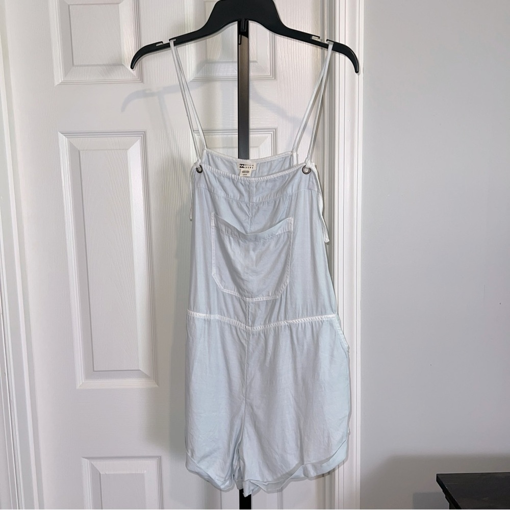 Billabong Wild Pursuit Short Overalls Light Chambray Size M